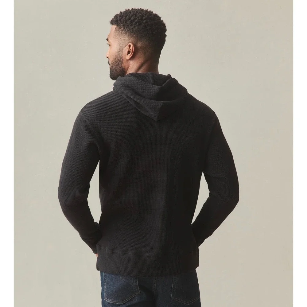 NWOT‎ American Giant Mens Summit Waffle Pullover Hoodie S Black